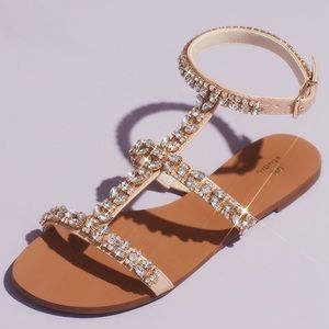 Crystal Encrusted Strappy Gladiator Sandal Size 10